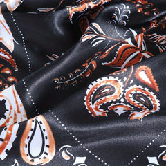 Paisley Print Square Scarf Classic Satin Bandana Vintage Neckerchief