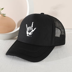 Children's Hand Pattern Mesh Baseball Cap