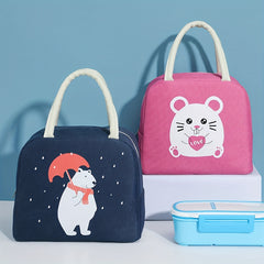 Cartoon Insulated Lunch Bag with Handle for Travel Picnic