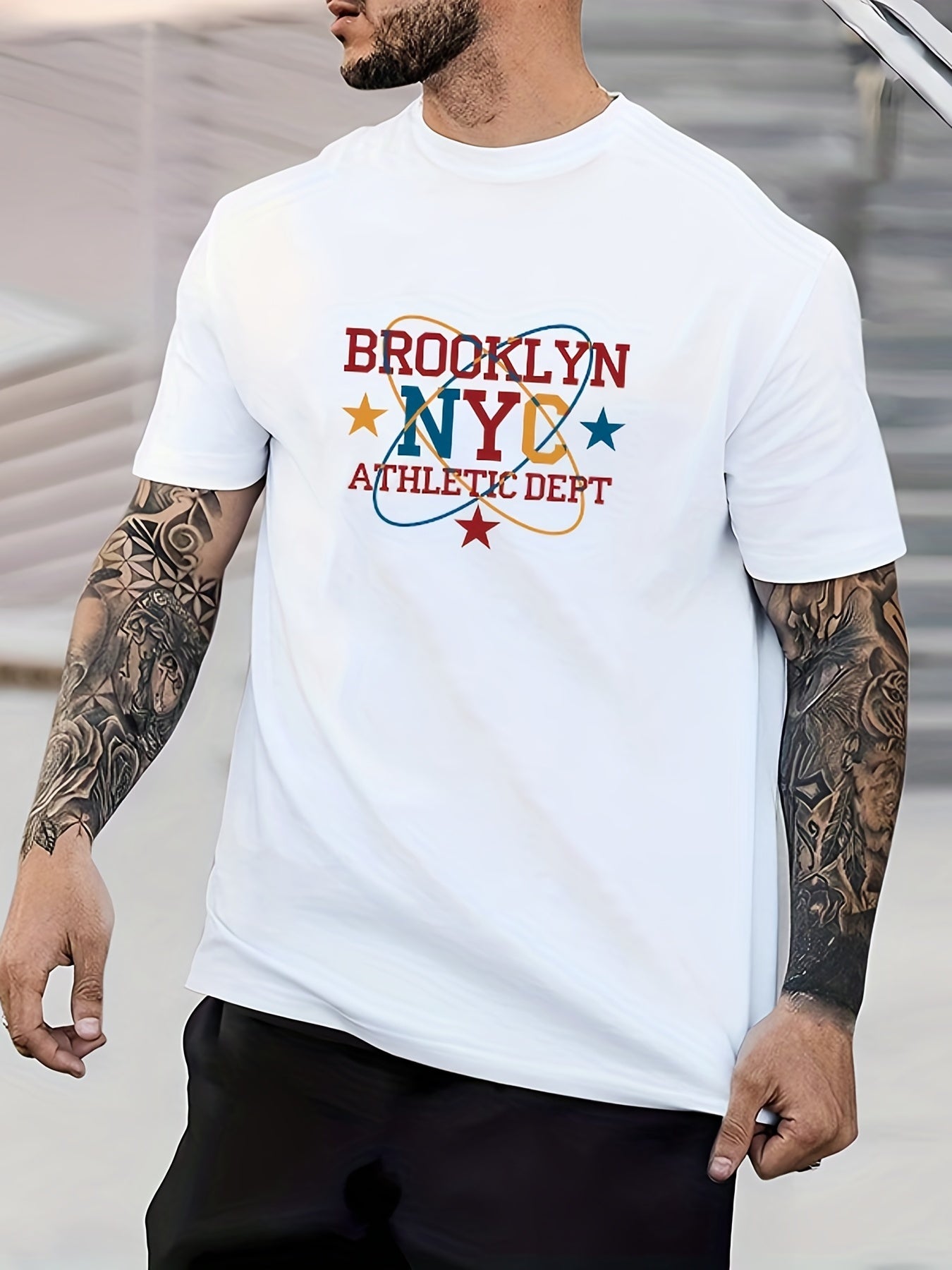 Vintage Shoe With Wings Print Men's Graphic Crew Neck Active T shirt