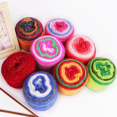 2pcs Silk Mohair Yarn Gradient Wool Thread 100g Roll DIY Knitting Crocheting