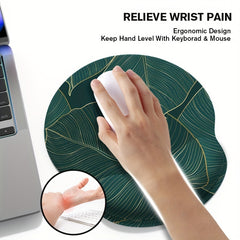 Green Tropical Leaf Wrist Mouse Pad for Laptop