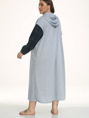 Colorful Letter Print Hooded Nightdress
