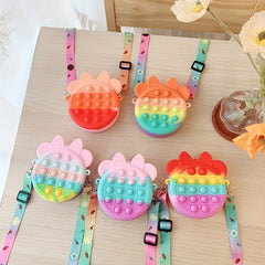 Cartoon Rainbow Crossbody Bag with Colorful Straps
