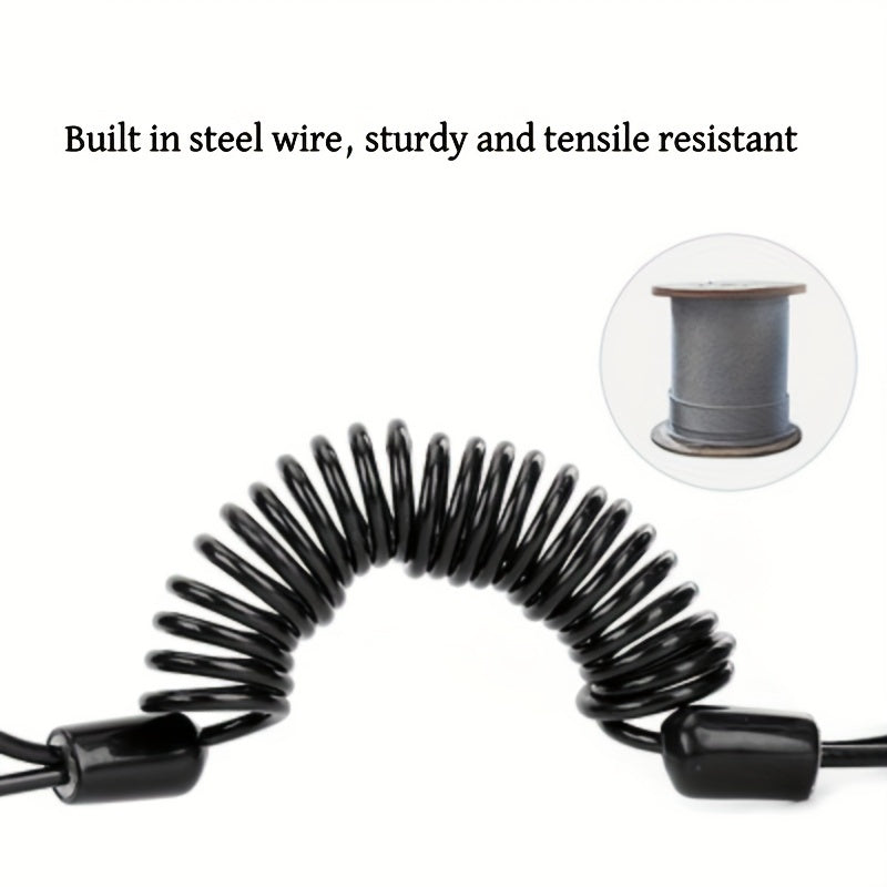 Bicycle Lock & Spring Rope Anti-theft Portable Safety Lock