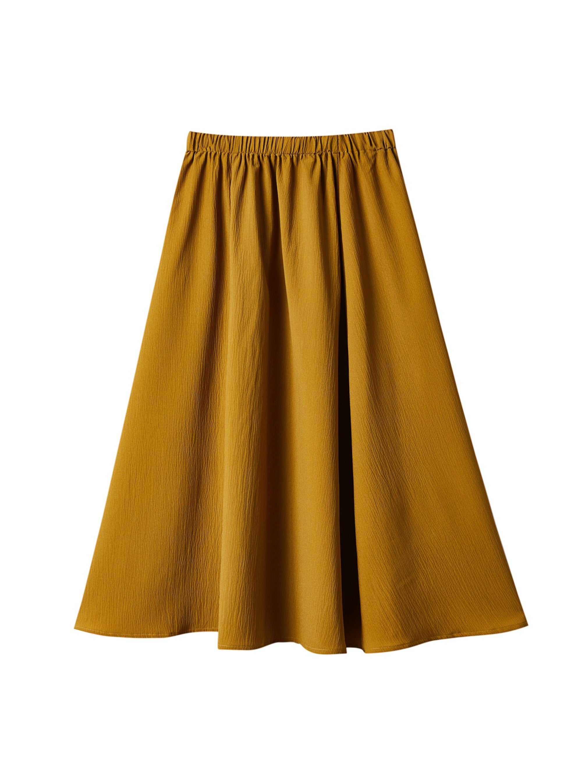 Solid Elastic Waist Swing Skirt For Women