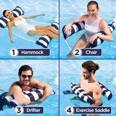 4 in 1 Hammock Pool Float & Water Hammock Thick Inflatable Floats for Adults