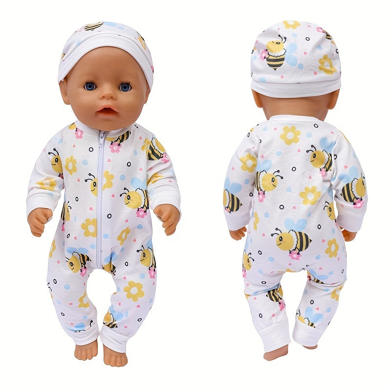 Bee & Floral Pattern Doll Clothing Set for 17-18 Inch Dolls