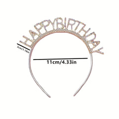 Rhinestone Decor Headband Hair Band For Party Sweet Crown Girls Women