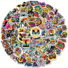 100pcs Hip Hop Psychedelic Stickers for Notebook Mobile Phone Case Bicycle Kids