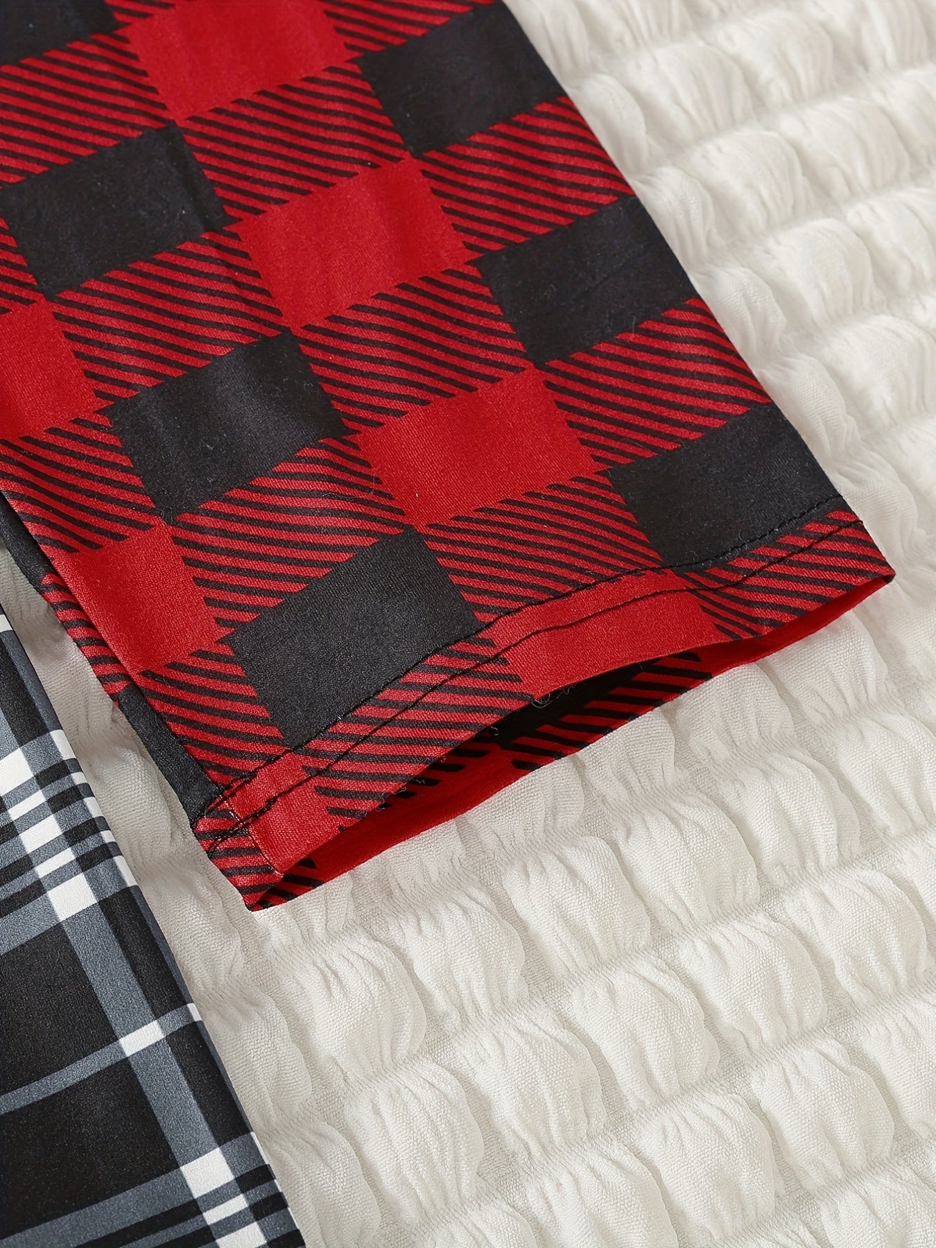 3pcs Boys Casual Plaid Straight Loose Long Pants for Spring & Autumn