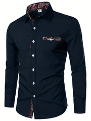 Floral Printed Men's Casual Shirt Regular Fit Long Sleeves