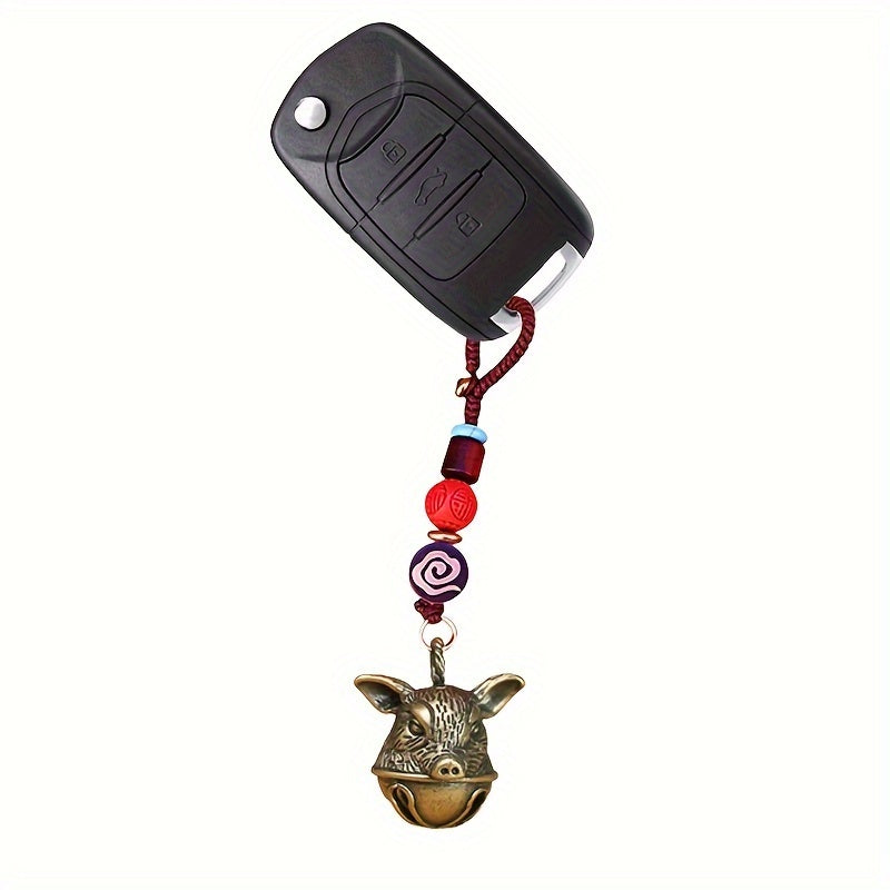 Retro Animal Pig Head Turtle Shell Gourd Dragon Head Keychain Pendant