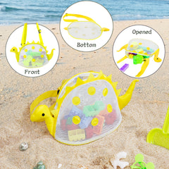 Kids Turtle Beach Toy Bag with Zipper, Seashell Collection Handbag