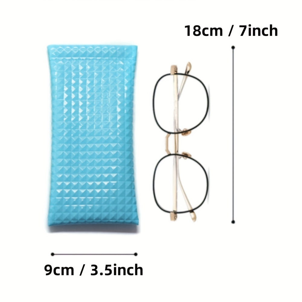 Solid Textured Glasses Bag PU Leather Sunglasses Storage Pouch