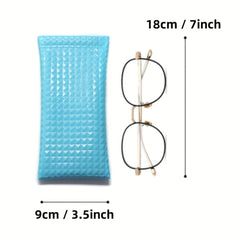 Solid Textured Glasses Bag PU Leather Sunglasses Storage Pouch