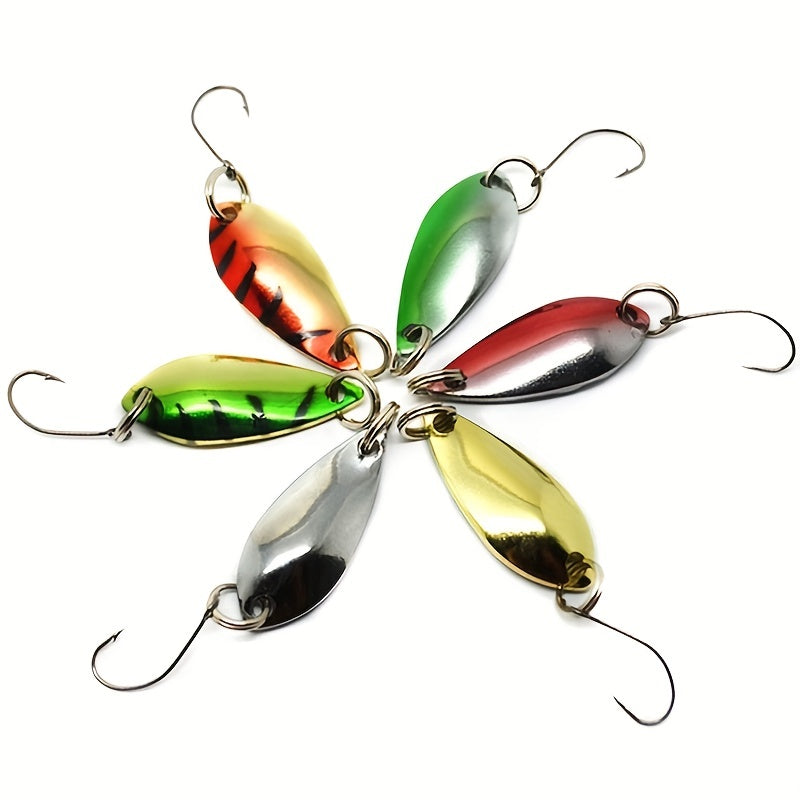 6pcs Single Hook Sequined Metal Fishing Spinner Bait for Grass Carp