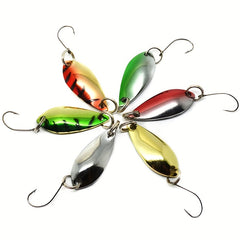 6pcs Single Hook Sequined Metal Fishing Spinner Bait for Grass Carp