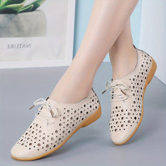 Women's Lace Up Outdoor Loafers Hollow Out Casual Shoes
