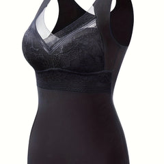 Contrast Lace Tank Top V-Neck Sleeveless Top Women's Lingerie
