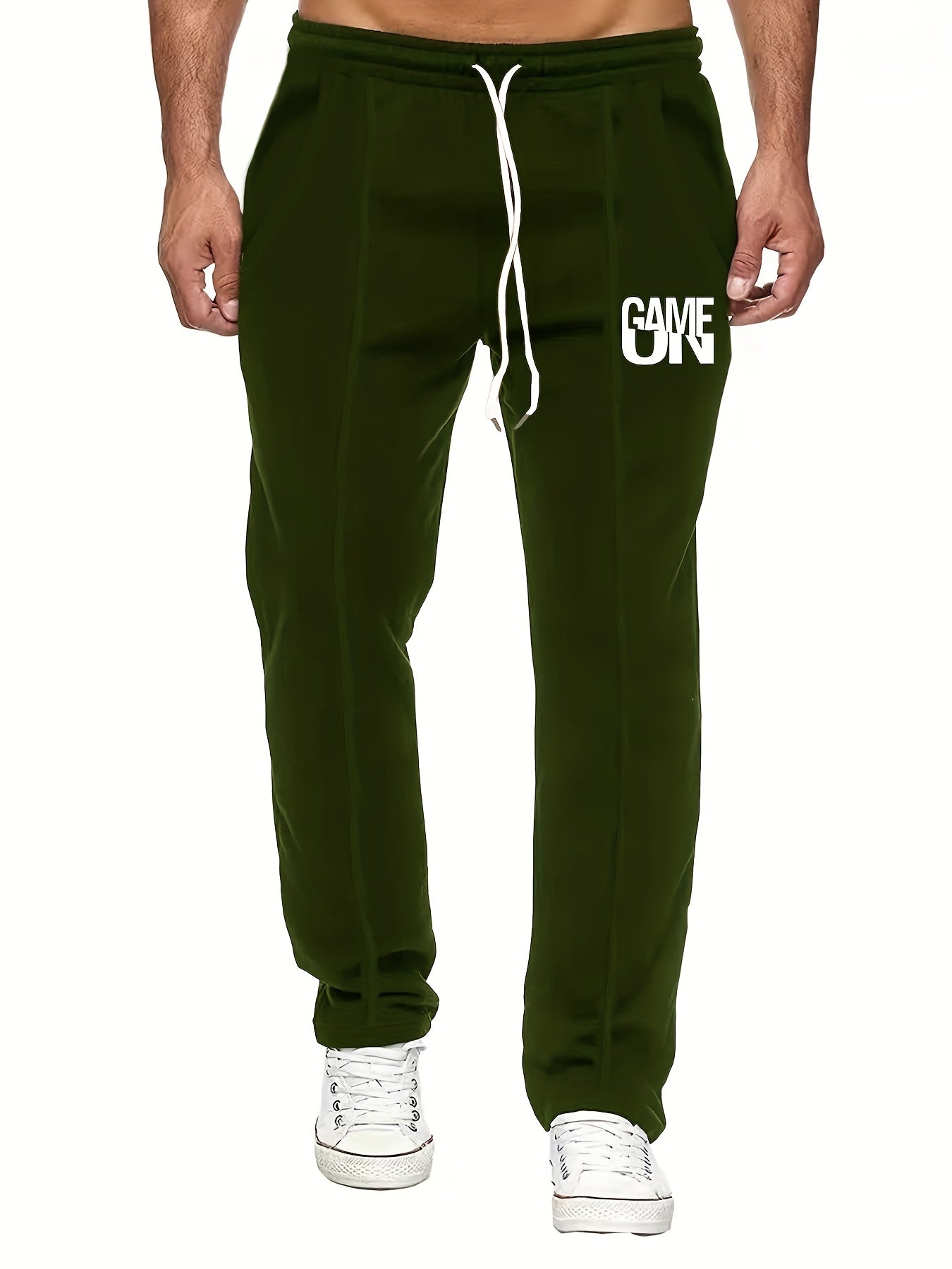 Men's Letter Pattern Printed Trousers Drawstring Active Sweatpants