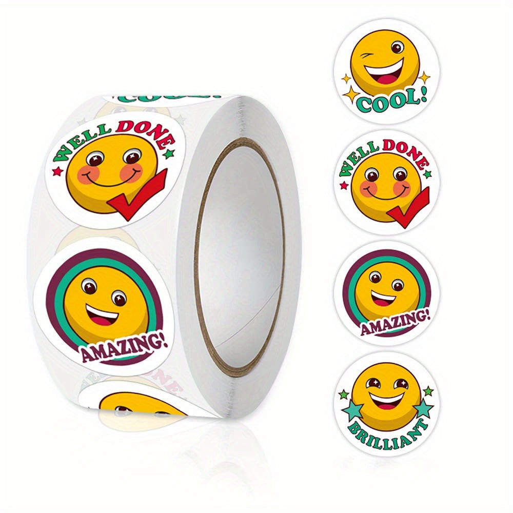 500pcs Cartoon Rhubarb Face Expression Stickers, Reward Inspirational Stickers