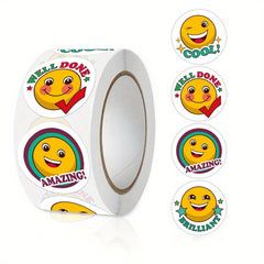 500pcs Cartoon Rhubarb Face Expression Stickers, Reward Inspirational Stickers