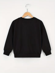 Boy's Halloween Bat & Pumpkin Print Sweatshirt for Outdoor