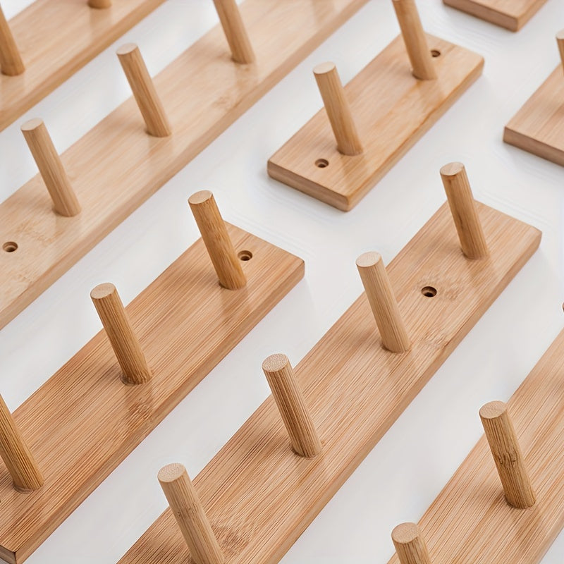 Nordic Solid Wood Hook Wall Hanging Clothes Rack