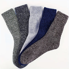 5 Pairs Retro Mid Tube Thick Knit Socks Women's Stockings Hosiery