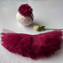 Festive Red Tutu & Headband Set for Newborn Photos & Birthdays