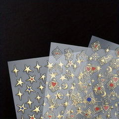5D Tulip Flower Nail Stickers French Embossed Self Adhesive Heart Nail Art Decal