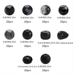 200PCs Glass Beads DIY Jewelry Accessories 10 Grids Boxed