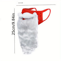 Christmas Mask Red Cotton Beard Mask Holiday Santa Character Decorative