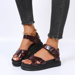 Women's Platform Sandals Ankle Buckle Strap Non Slip Casual Sandals