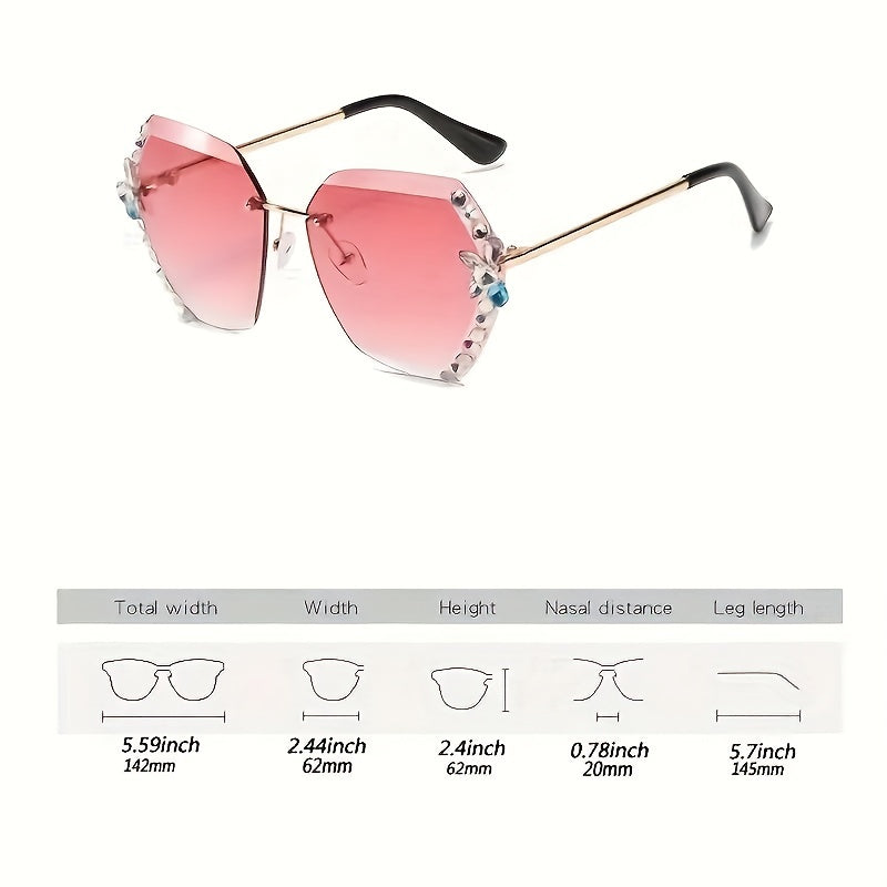Rhinestone Gradient Sunglasses for Women UV400
