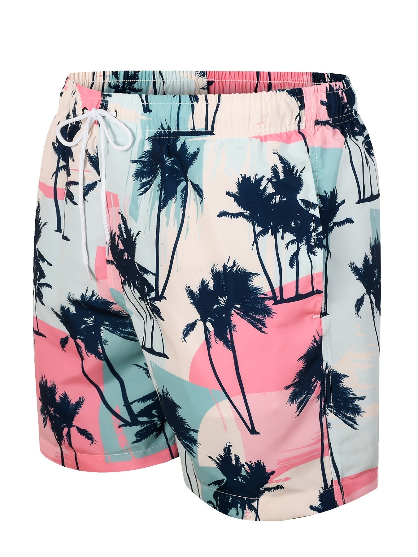Men's Coconut Tree Double Layer Swimming Shorts Beach Pants