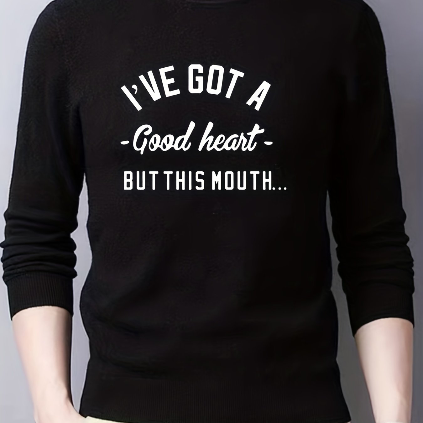 Casual Warm Knitted Sweater Men's Crew Neck Pullover For Fall Winter