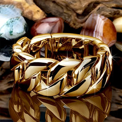 Men's Two Tone Chain Pattern Ring