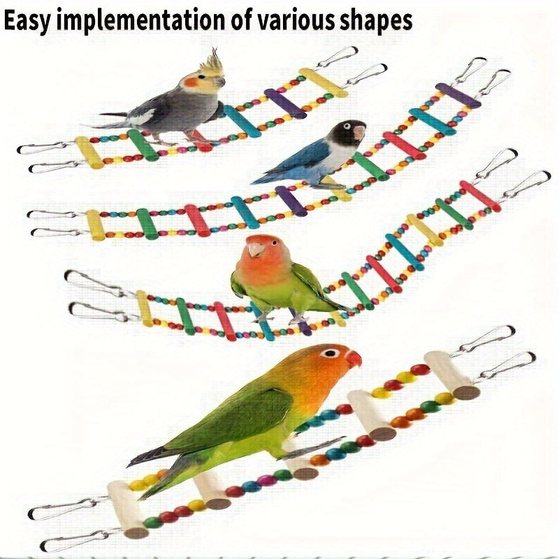 Colorful Beaded Bird Climbing Ladder Parrot Chew Toy
