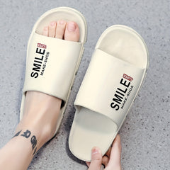 Men's 'Smile' Slides Casual Non Slip Slippers Open Toe Shoes