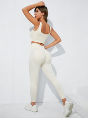 High Waist Yoga Leggings & Bra Set for Gym