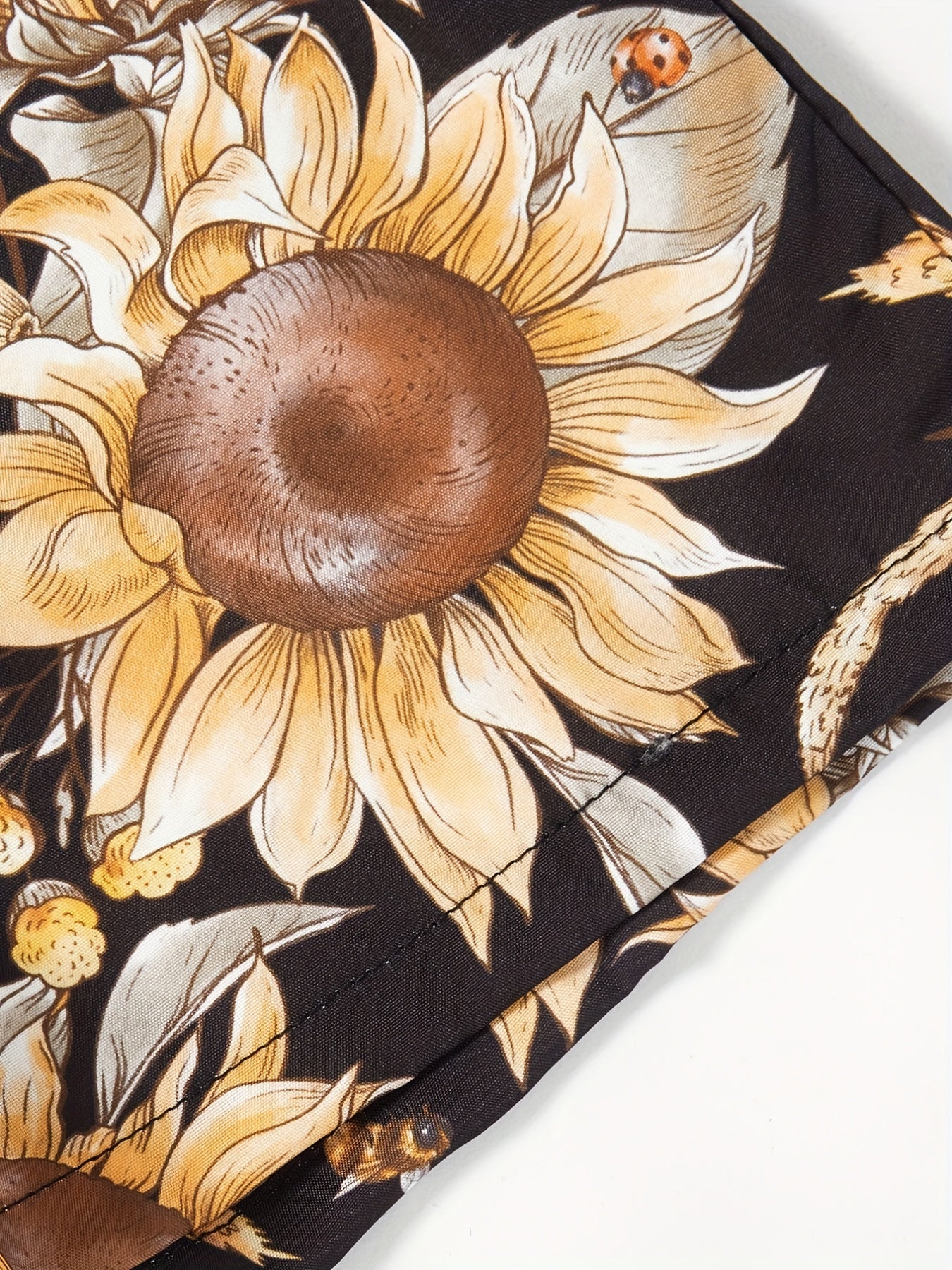 Toddler Girls Sunflower Graphic Cami Rompers Jumpsuits