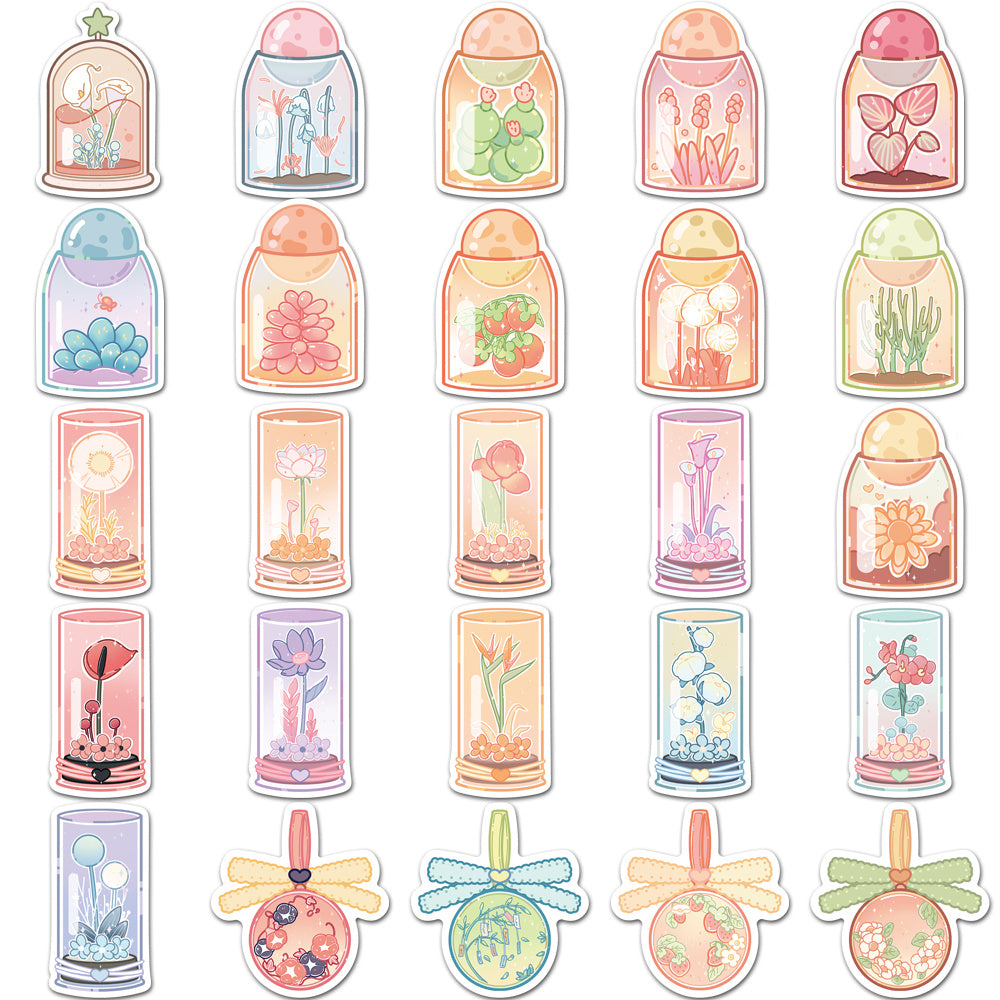 50pcs Flower Club Graffiti Waterproof Stickers