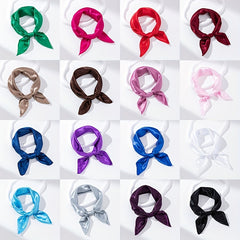 Plain Bandana Casual Silk Neckerchief Head Wrap Bag Handle Charm Holiday Accesso