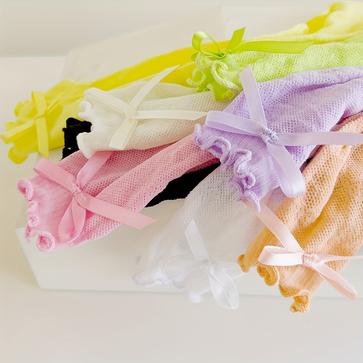 Ruffled Lace Bow High Socks for Girls