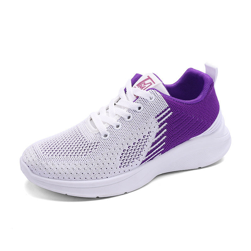 Women's Breathable Knit Sneakers Low Top Round Toe Casual Shoes