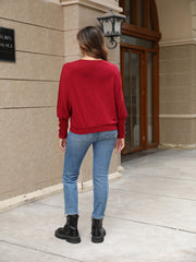 Lace V Neck Button Top Long Sleeve Spring/Fall Casual Women's Clothing