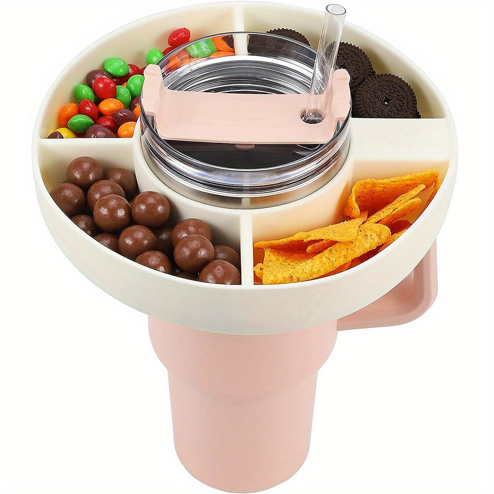 Solid Single Four Grids Snack Bowl For Tumbler With Handle