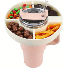 Solid Single Four Grids Snack Bowl For Tumbler With Handle